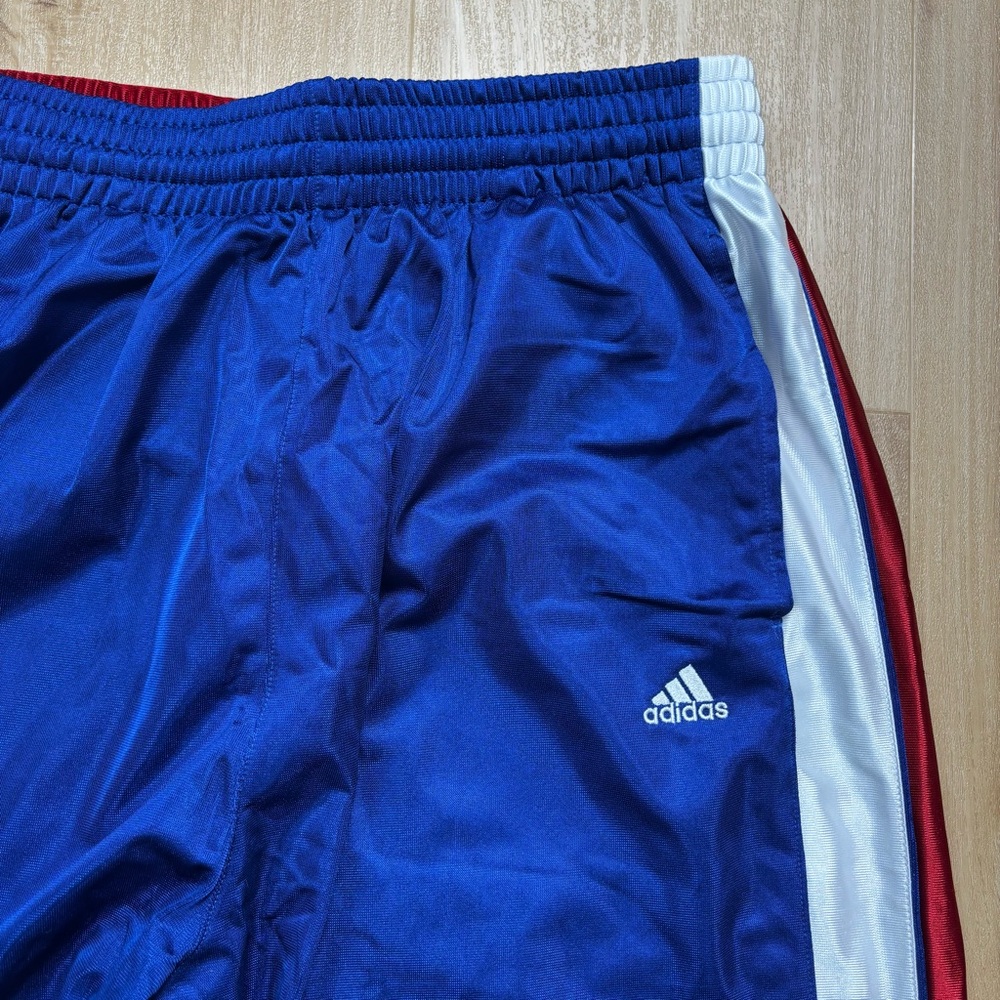 Y2K adidas Blue Sweatpants with Red and White Stripes - Picture 3 of 11